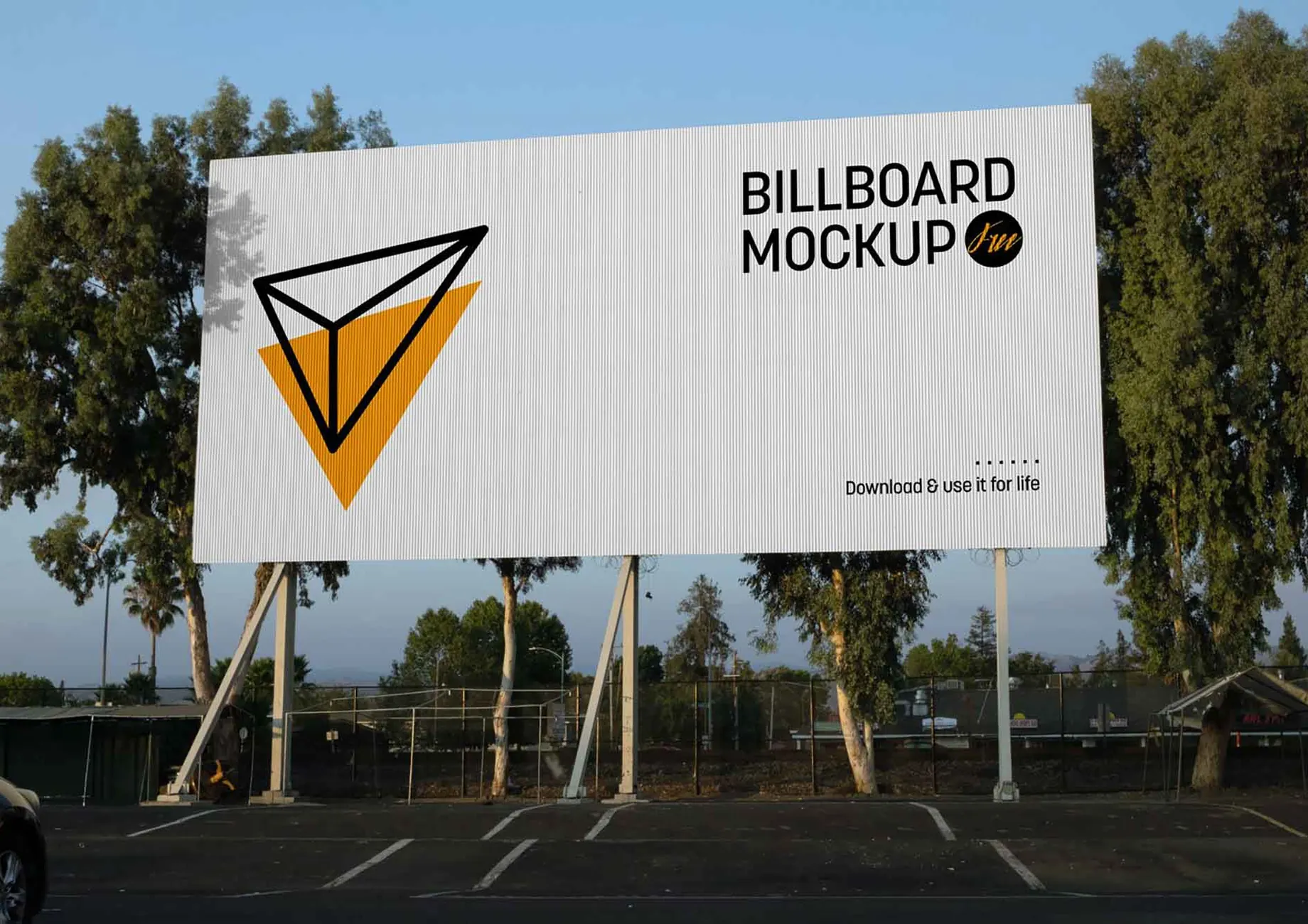 Billboard mockup in an urban street